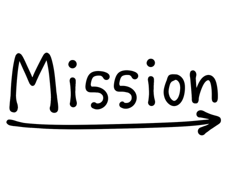 Missionの文字（黒） ミッション,使命,目的,活動,役割,責任,価値,達成,挑戦,指針のイラスト素材
