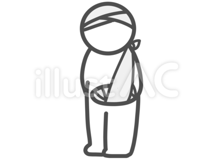 ケガをした人 包帯ぐるぐる