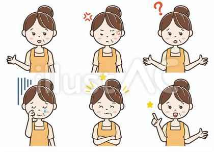 女性イラスト表情12