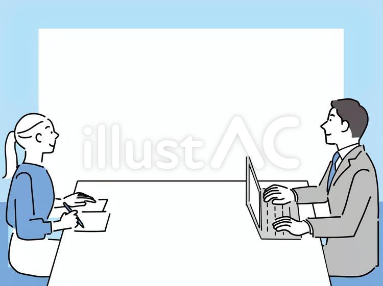 ビジネス　会議をしている男性と女性 仕事,ビジネス,会社員のイラスト素材