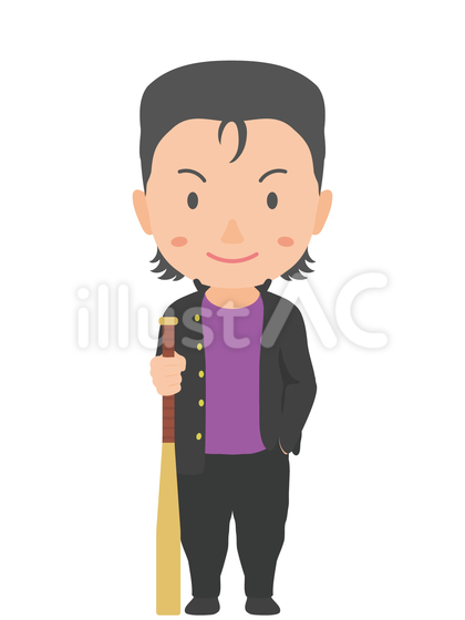 バットを持つ不良生徒(男子)