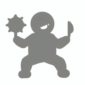 犯罪者 犯罪者,悪者,暴力,凶器,包丁,脅迫,武器のイラスト素材
