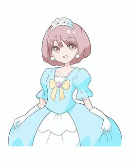 プリンセス（ブルー） 人物,女の子,ブルー,プリンセス,ドレス,ティアラ,お姫様,ファンタジー,コスプレ,ファッションのイラスト素材