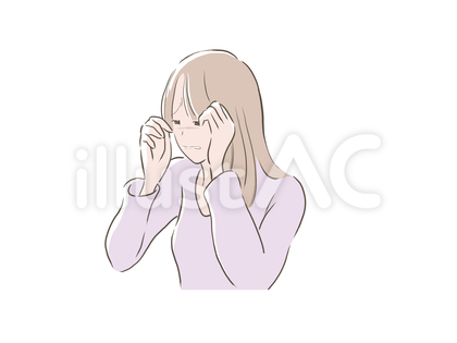 不安な表情の女性