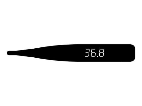 体温計のシルエット　36.8℃ 体温計,体温測定,検温,シルエット,体温,生活,36.8度,微熱のイラスト素材