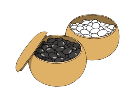 囲碁_碁笥_碁石_カラー 囲碁,碁笥,碁石,カラー,黒石,白石,ボードゲーム,和風,イラストのイラスト素材