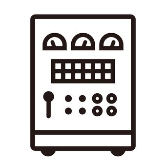配電盤のようなシンプルアイコン 配電盤,分電盤,制御盤,アイコン,シンプル,白黒,黒,シルエット,メーター,電源のイラスト素材