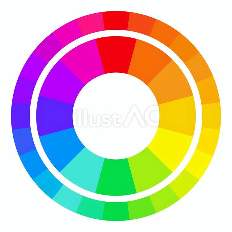12色と24色 2種の色相環カラー図 色相環,色彩学,色のイラスト素材