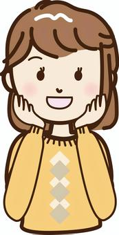 女性喜ぶ 女性喜ぶ 女,喜ぶ,笑うのイラスト素材