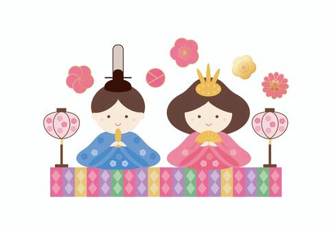 ひな祭りの雛人形 ひなまつり,ひな祭り,セットのイラスト素材