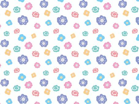 手描きの小花② 花,小花,花柄,総柄,パターン,壁紙,背景,カード,素材,待受のイラスト素材