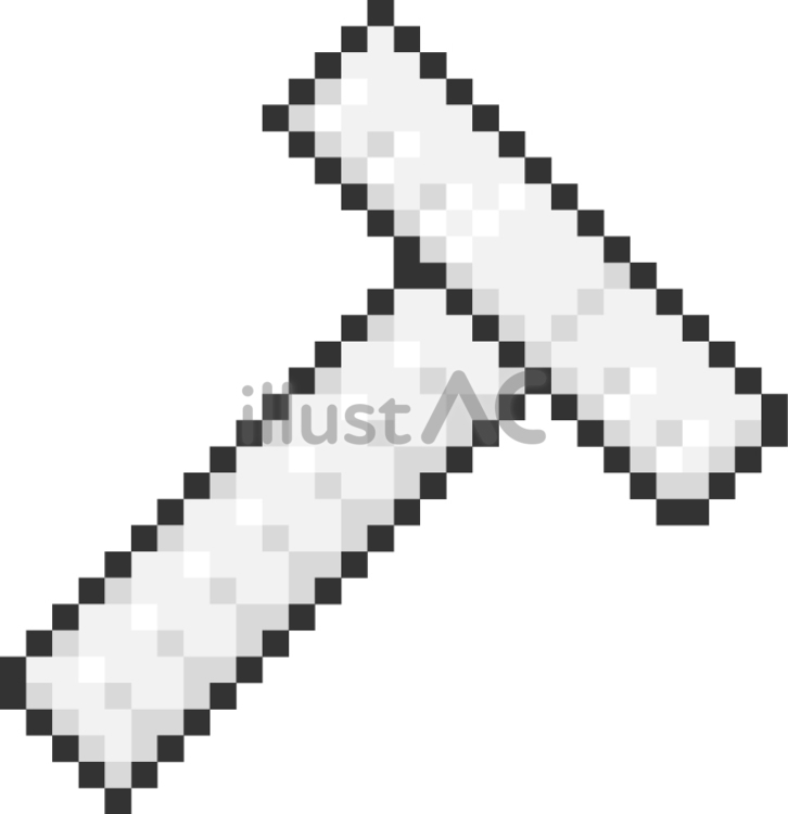 ドット絵の白のT型定規です。 ドット絵,t定規,シンプルのイラスト素材