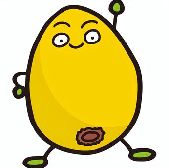ビワ ビワ,果物,かわいい,コミカル,マンガチック,ユーモラスのイラスト素材