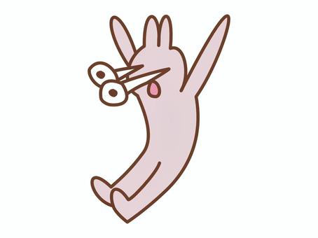 驚いて目玉が飛び出るウサギ 驚き,ビックリ,驚愕,目玉,目,飛び出る,飛び出す,そんな,まさか,シンプルのイラスト素材