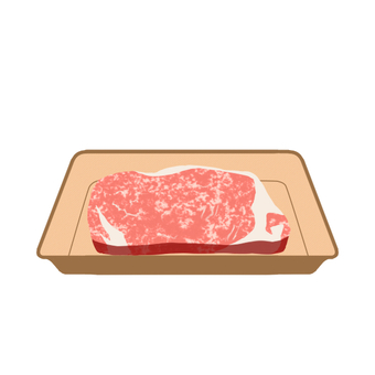サーロイン肉のイメージ サーロイン,ステーキ,牛肉,生肉,肉,食材,シンプル,手描き,手書き,イラストのイラスト素材