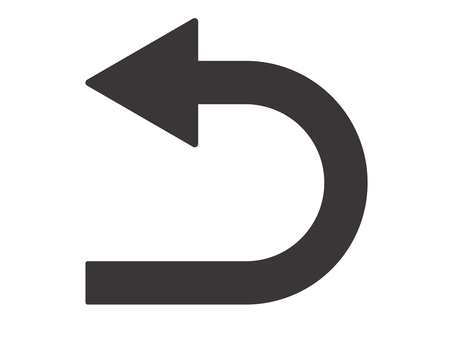 シンプルな矢印（Uターン・左）03 矢印,uターン,左,アイコン,マーク,シンプルのイラスト素材