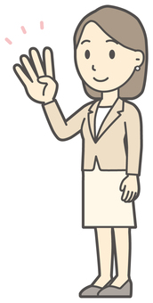  カジュアルスーツ女性-389-全身 数字,会社員,女性,スーツ,ビジネス,仕事,ol,人,大人,ビジネスウーマンのイラスト素材