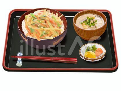 かき揚げ丼セット(お盆付き)