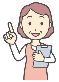  エプロンおばちゃん-093-バスト バインダー,おばちゃん,エプロン,お母さん,ママ,中年,おばさん,主婦,人物,かわいいのイラスト素材