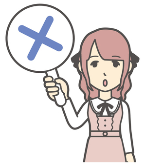  量産型女子-251-バスト バツ,地雷系,女性,女の子,ツインテール,量産型,人物,かわいい,不正解,間違いのイラスト素材