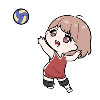 パイクを打つ女子バレー選手 バレー,バレーボール,女子バレー,スマッシュ,スパイク,スポーツ,運動,部活,全身,人のイラスト素材