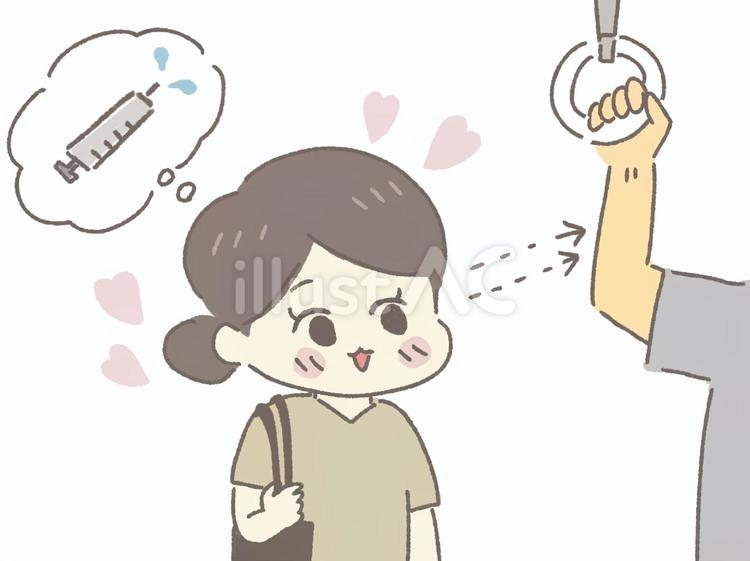 いい血管の人を見つけて嬉しい看護師 看護師,医療従事者,ナースのイラスト素材