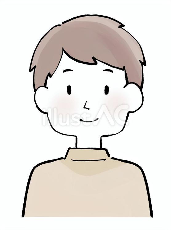 ハイネックを着た男性・上半身 男性,男子,かわいいのイラスト素材