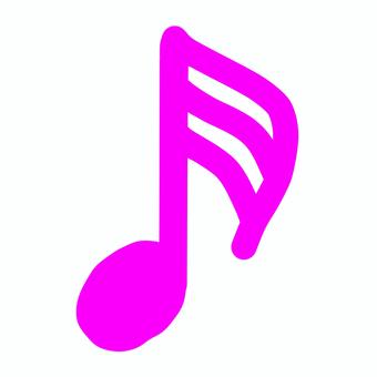 ピンクの手書き32分音符シンプルイラスト 32分音符,三十二分音符,音符,おんぷ,楽譜,譜面,音楽,背景透明,png,ミュージックのイラスト素材