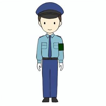 警備員（男性）のイメージ 警備員,ガードマン,警備,民間,制服,男性,人物,立ち絵,全身,イメージのイラスト素材