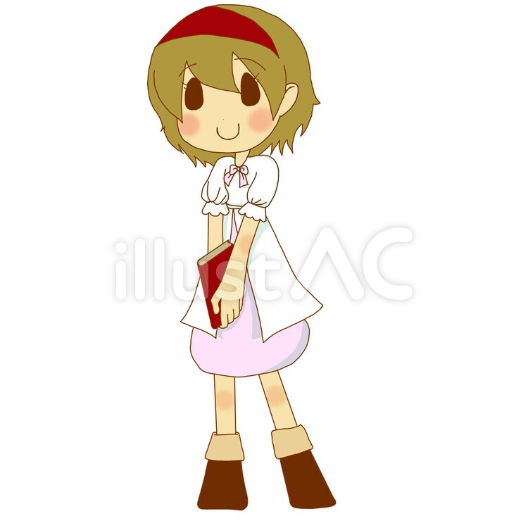 本を持つ女の子 本,女の子,書籍のイラスト素材