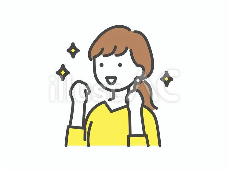 やる気のある会社員の女性 女性,仕事,笑顔のイラスト素材