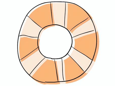 浮き輪 うきわ,海,海水浴,道具,水遊び,輪,丸い,オレンジ,かわいい,イラストのイラスト素材
