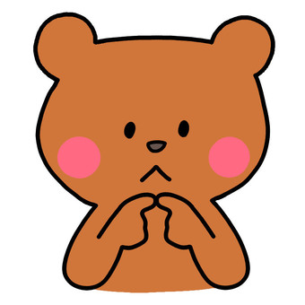 Bear_Mojimoji, bear, to feel down, worry, JPG and PNG