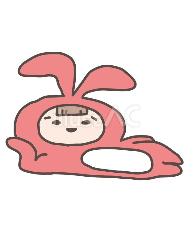 のんびりするうさぎのイラスト うさぎ,動物,のんびりのイラスト素材