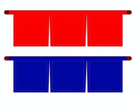 のれんのイラスト のれん,赤のれん,シンプル,赤,青のイラスト素材