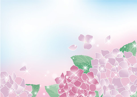 Hydrangea frame_pink horizontal, , JPG, PNG and AI