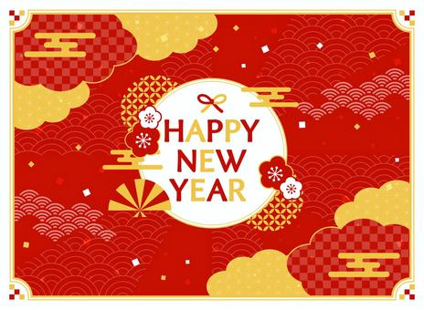 シンプルなお正月背景イラスト　赤 チラシ,pop,ポスター,背景,広告,sns,web,おしゃれ,可愛い,アートのイラスト素材