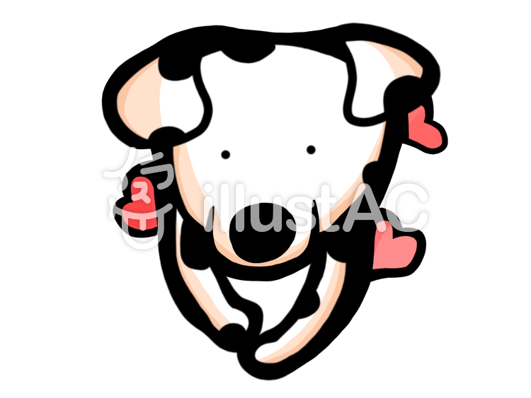犬とハート２ ダルメシアン,ハート,可愛いのイラスト素材