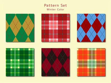 Check Pattern Set Winter Color, ing mangsa, rapi, nangani, JPG and AI