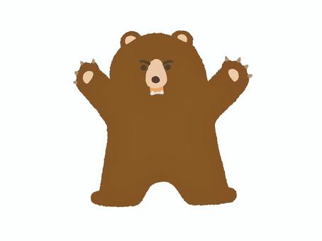 襲いかかる熊 熊,出没,襲う,攻撃,威嚇,動物,生き物,シンプル,挿絵,素材のイラスト素材