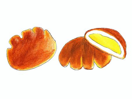 Illustration, cream bread, bread, hand drawn, JPG and PNG