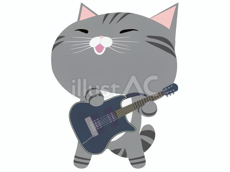 エレキギター_猫 エレキ,ギター,猫のイラスト素材