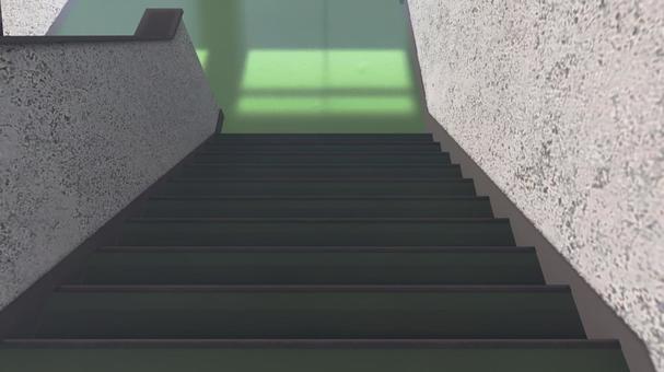 学校の階段　窓辺の余韻 階段,光,3d,cg,静寂,学校,小学校,中学校,廊下,昼のイラスト素材