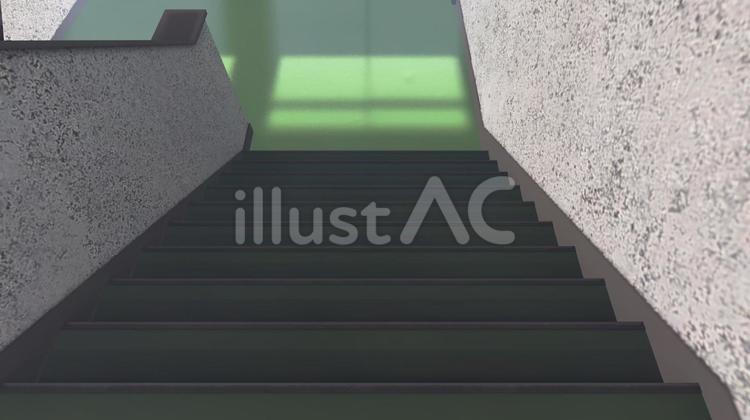 学校の階段　窓辺の余韻 階段,光,3dのイラスト素材
