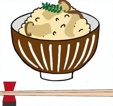 松茸ごはん 食べ物,メニュー,松茸,ご飯,美味しい,秋の味覚のイラスト素材