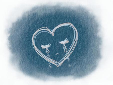 Illustration, heart, mental, tears, 