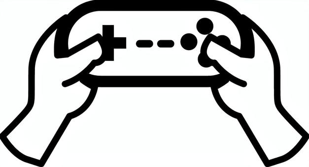 ゲーム遊ぶ ゲーム,遊ぶ,手,コントローラー,レトロ,ボタン,周辺機器,白黒のイラスト素材
