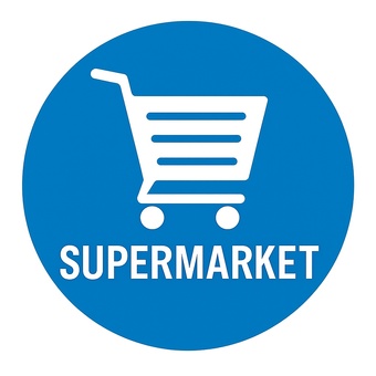 スーパーマーケットマークの丸アイコン