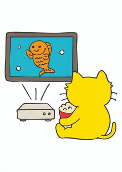 DI_C06_おうちえいが 猫,日常,手描き,デジタルライフ,かわいいのイラスト素材