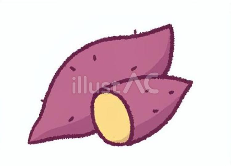 サツマイモの手描きイラスト さつまいも,焼き芋,野菜のイラスト素材